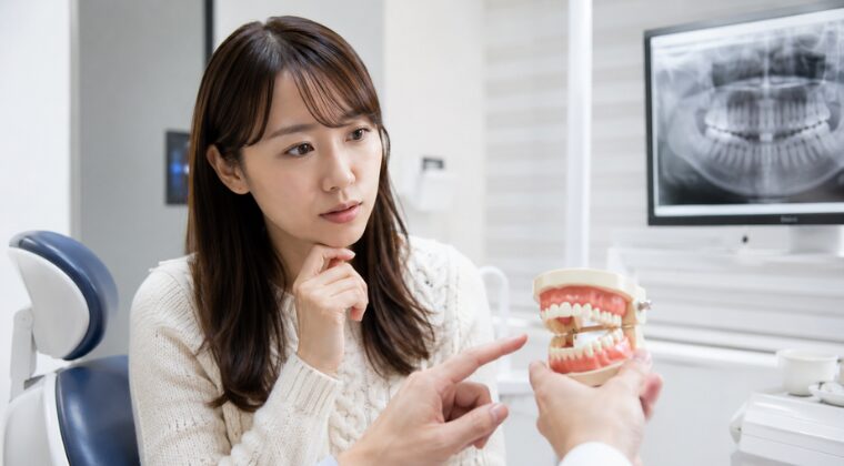 歯の相談をする女性