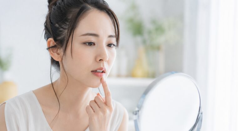 かみ合わせを気にする女性